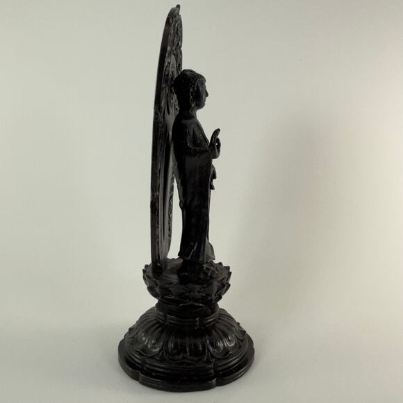 Buddha Statue Standing on Lotus Zen Serene Meditation Open Palm Offering 10.5 - Picture 5 of 6